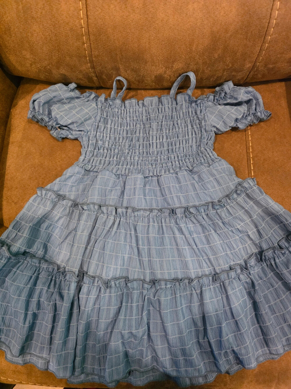 Blue Peasant Dress
